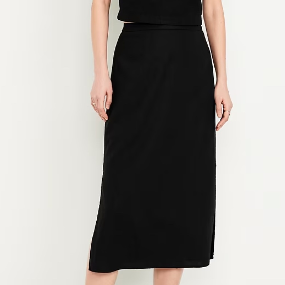Old Navy Black Linen-Blend Maxi Skirt